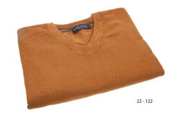 Trui V-hals VH18-22122 Camel bruin