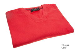Trui V-hals VH18-154 158 Coral, rood/oranje